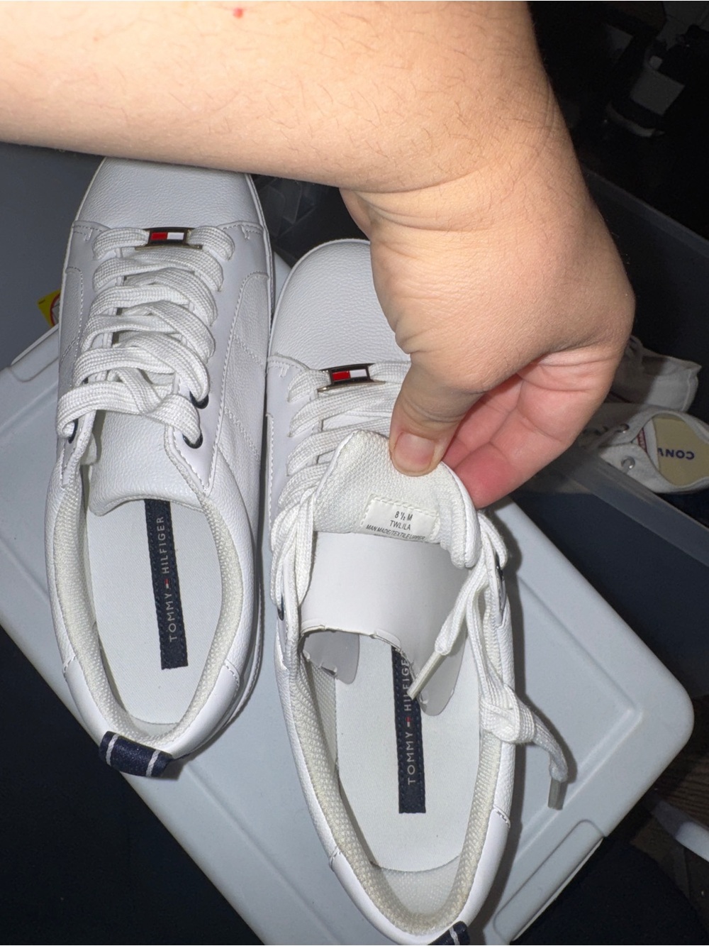 Tommy Hilfiger White Low-Top Sneakers with Flag Accent